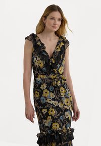Lauren Ralph Lauren FLORAL RUFFLE-TRIM GEORGETTE GOWN - Oblečenie na špeciálnu príležitosť - black multi