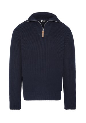 Schott COL CAMIONNEUR ZIPPÉ - Pullover - navy blue