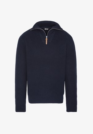 Schott, COL CAMIONNEUR ZIPPÉ - Pullover - navy blue
