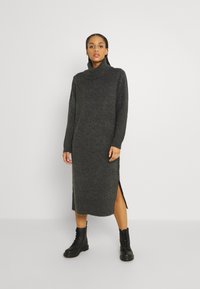 ONLY Vestido de malha - dark grey melange