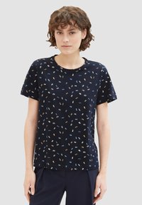 TOM TAILOR 2ER-SET RUNDHALS KURZARM - T-Shirt print - dunkelgrün