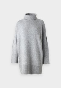 VMNINNA HIGH NECK  - Stickad klänning - dark grey melange