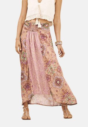 Nekane CON COMBINACIÓN DE ESTAM ONTALABERTURA EN TRASERO CON CREMALLERA INVISIBLE - Falda larga - marrón