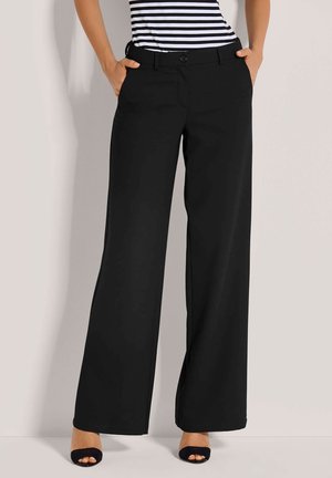 WEITE PALAZZO-MIT BÜGELFALTEN - Broek - black