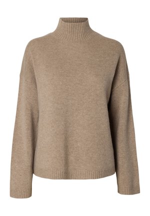 Selected, SLWCILLE CASHMERE - Strickpullover - irish cream/melange