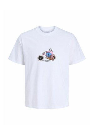 JORCATSKILLS SKULL TEE SS CN SN JNR - T-shirt print - bright white