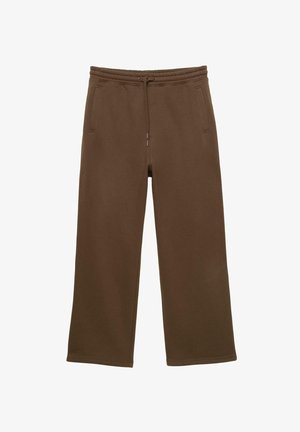 Braune weite Sweatpants mit elastischem Bund und Kordelzug, ausgestattet mit zwei Seitentaschen.
