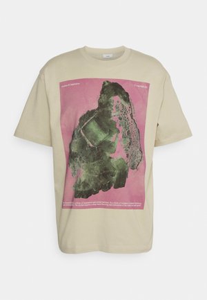 T-shirt med print - beige