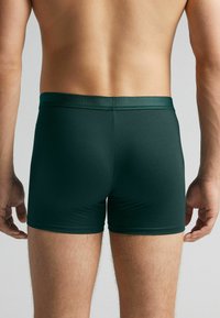 Mörkgröna kalsonger i mjukt, stretchigt tyg med en slät midja, med en kroppsnära passform och utan synliga mönster.