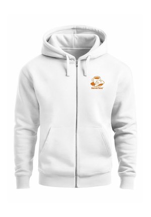 BACKPRINT COFFE & CROISSANTS ZIPJACKE - Sweatjacke - weiß