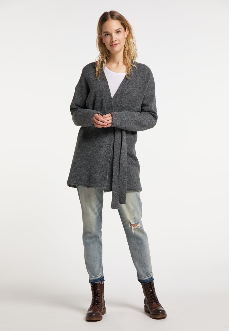 Damen Strickjacken | DreiMaster DREIMASTER INCUS Strickjacke grau melange/grau-meliert - KW20549 Damen Strickjacken | DreiMaster DREIMASTER INCUS Strickjacke grau melange/grau-meliert - KW20549
