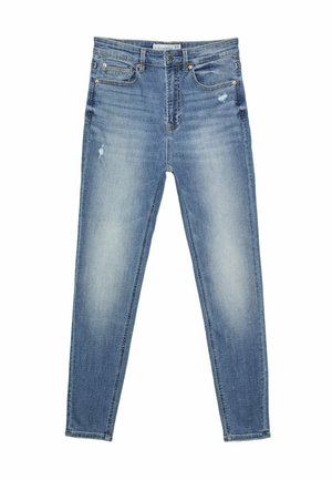 Stradivarius MIT SEHR HOHEM BUND - Jeans Skinny Fit - mottled blue