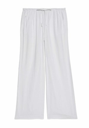 WIDE LEG - Tygbyxor - white