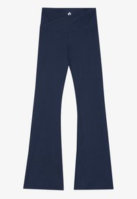 FLARED MID RISE LEGGINGS WITH OVERLAP V-WAISTBAND - Legingi - dark blue