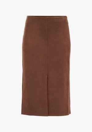 WE Fashion, CURVE - A-lijn rok - cinnamon brown