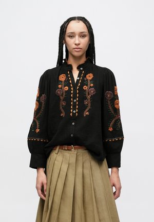 SUN - Blúzka so zapínaním na gombíky - black