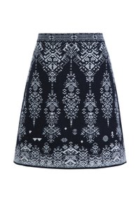 JACQUARD ROOT PATTERN - Trapecinis sijonas - black