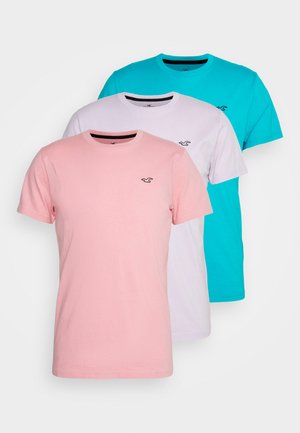 CREW SOLIDS 3 PACK - T-shirt basic - turq/lilac/pink