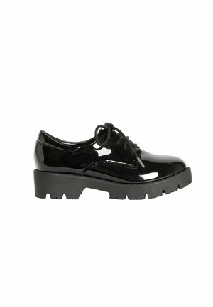 WIDE FIT G - CLEAN CHUNKY BROGUE SCHOOL  - Paeltega jalanõud - black