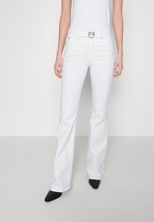 Pinko FLORA FLARE BULL COMFORT - Traperice krojene za nošenje s čizmama - bianco brill
