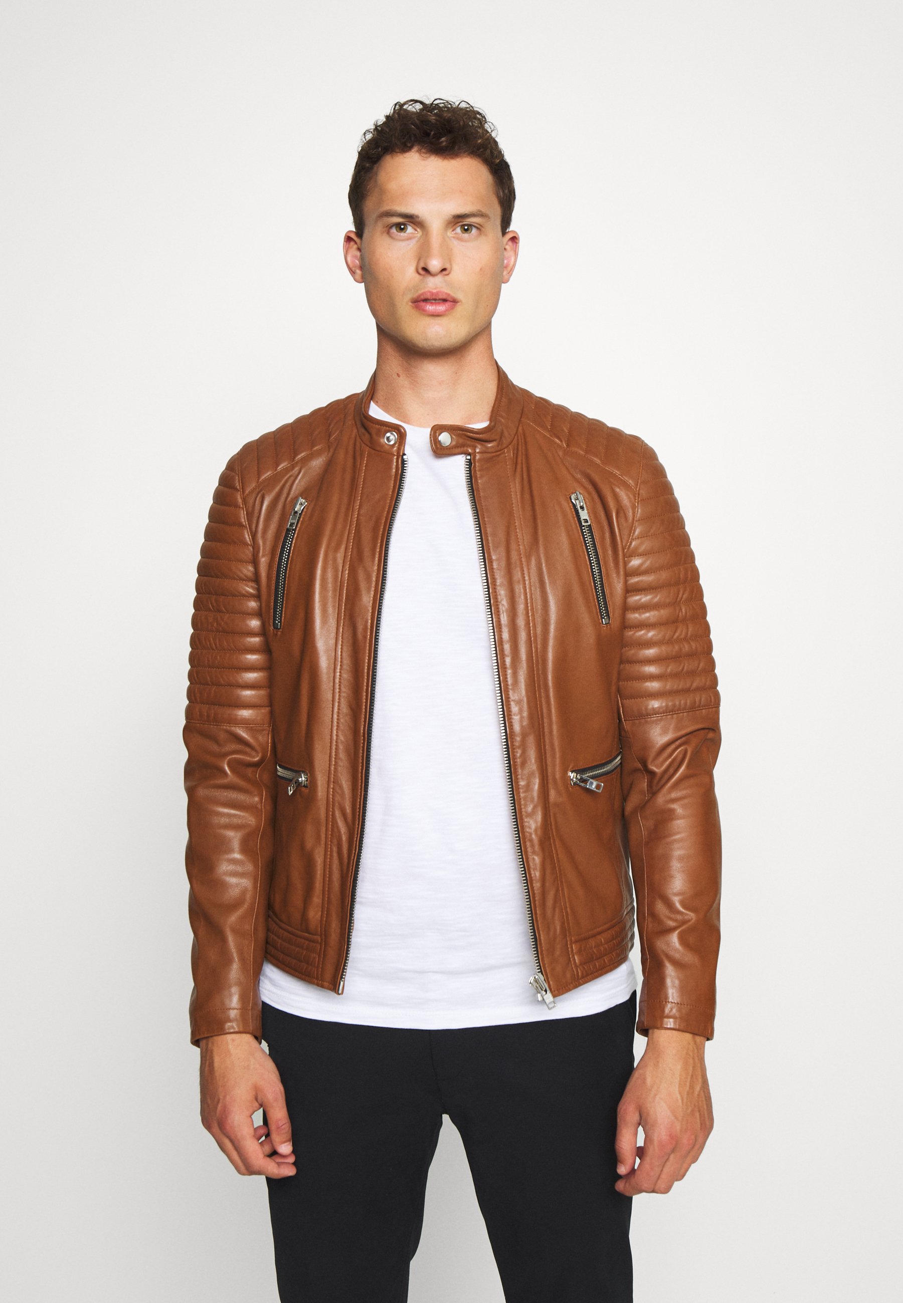 Serge Pariente NEW LUX Skinnjakke cognac Zalando.no Serge Pariente DANY Skinnjakke cognac Zalando.no