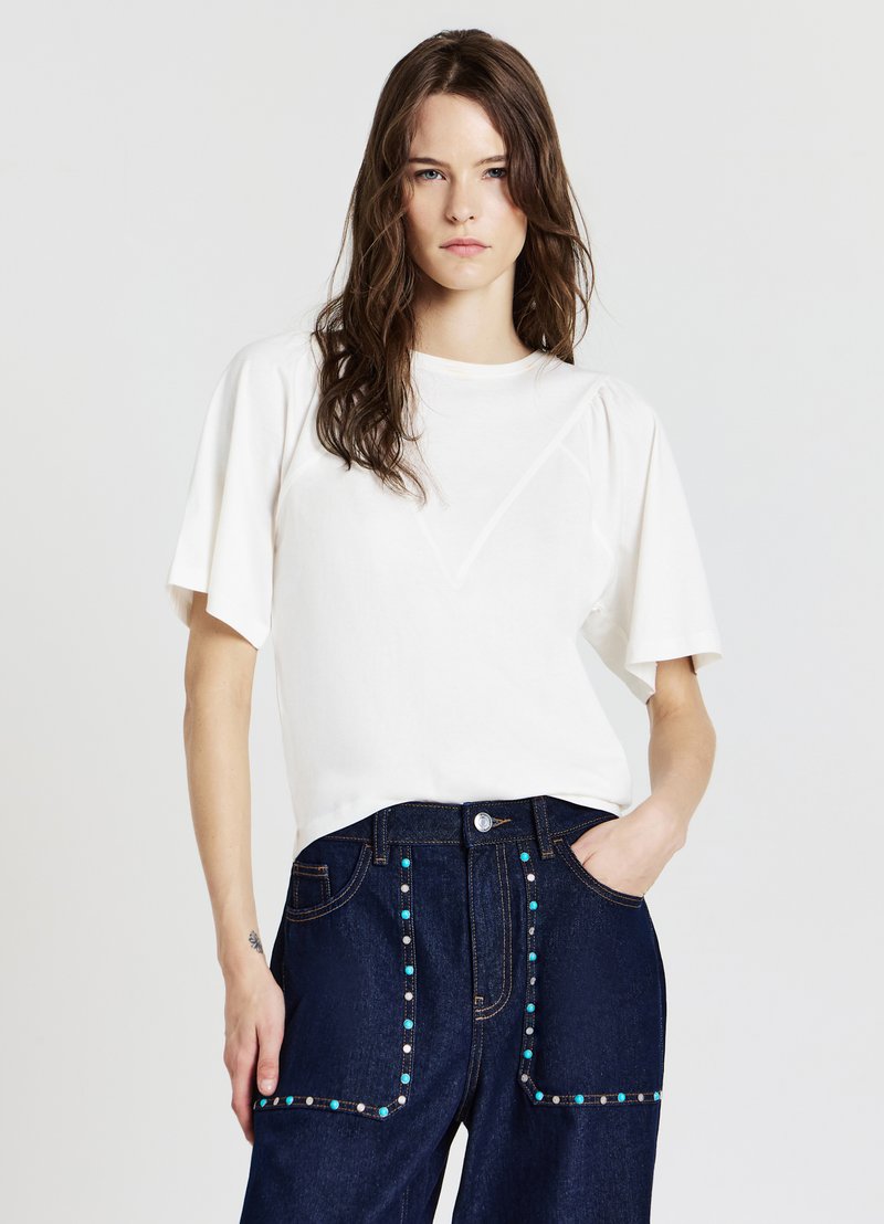 Calliope T-shirt basic - bianco lana