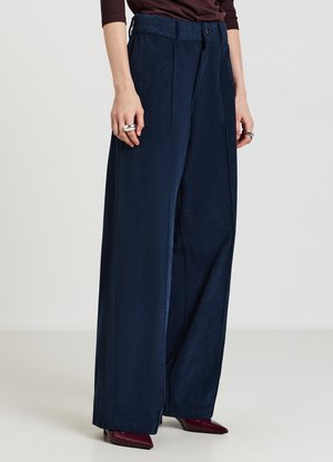 Calliope LUNGO TINTA UNITA - Stoffhose - blu notte