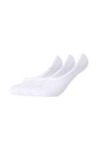Chaussettes blanches mi-mollet en pack de trois, fabriquées en tissu doux avec une texture lisse, présentant un design à coupe basse et un bout renforcé.