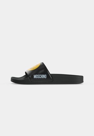 MOSCHINO, SMILE - Mules - black/yellow
