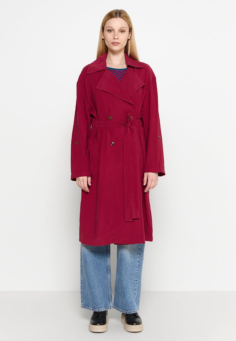 Damart Trenchcoat bordeauxrood