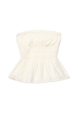 NA-KD, PLISSE SMOCK BANDEAU TOP - Top - cream