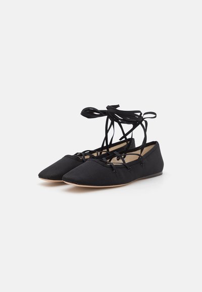 Loeffler Randall LOUISA LACE UP BALLET FLAT - Ballerina med reim - black
