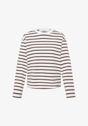 Fransa, FRBREE - Longsleeve - white w rain-drum stripe