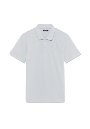 Helehall lühikeste varrukatega polo-särk, millel on kolm nööpi, krae ning tagasihoidlik kaubamärgi silt rinnal ja kaeluse sees.