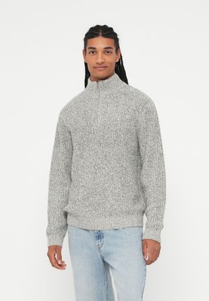 JORBLEECKER HALF ZIP - Jumper - sea salt/black