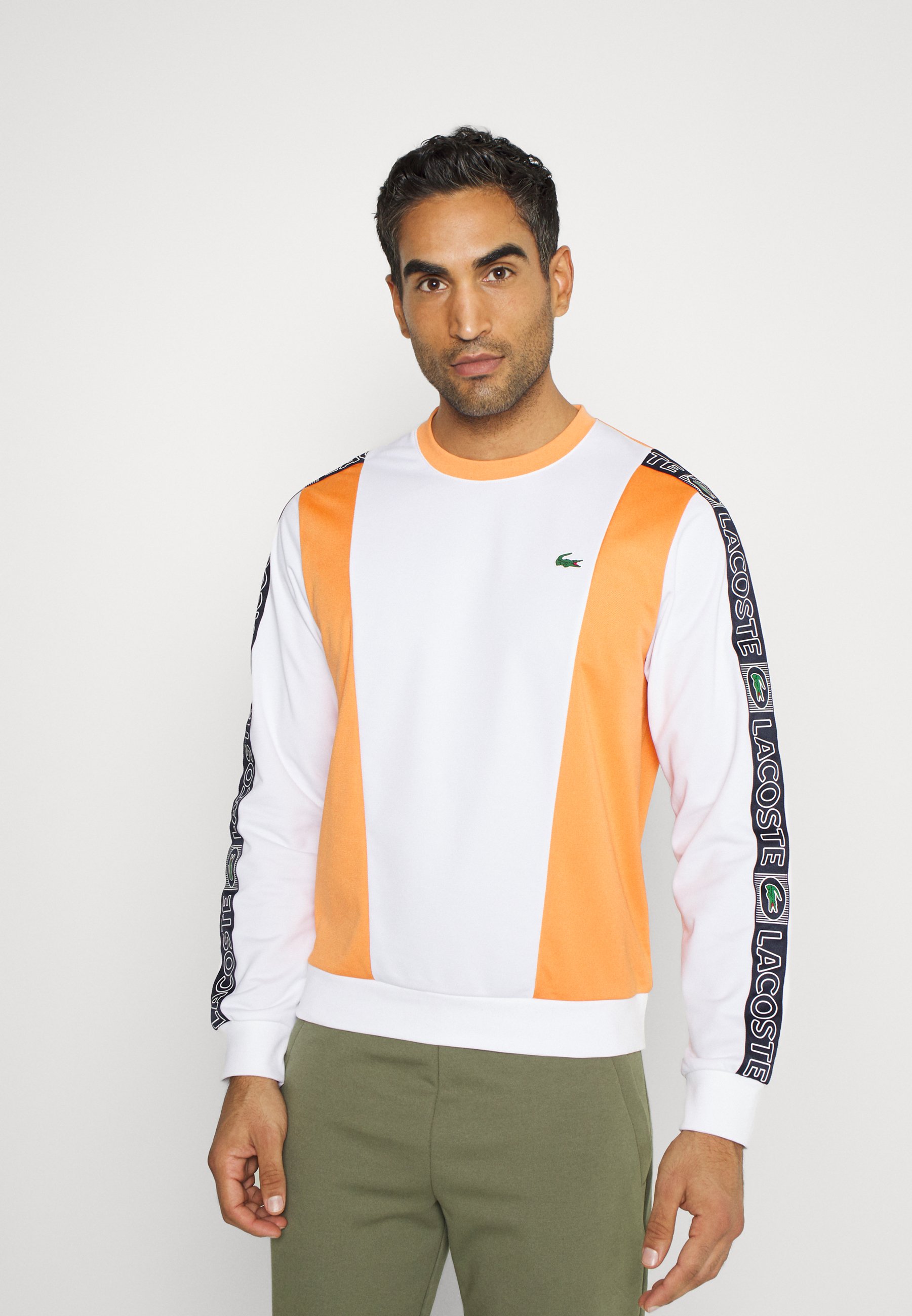 Lacoste Sport TENNIS - Felpa - white/mandarin tree orange/navy blue/bianco  - Zalando.it