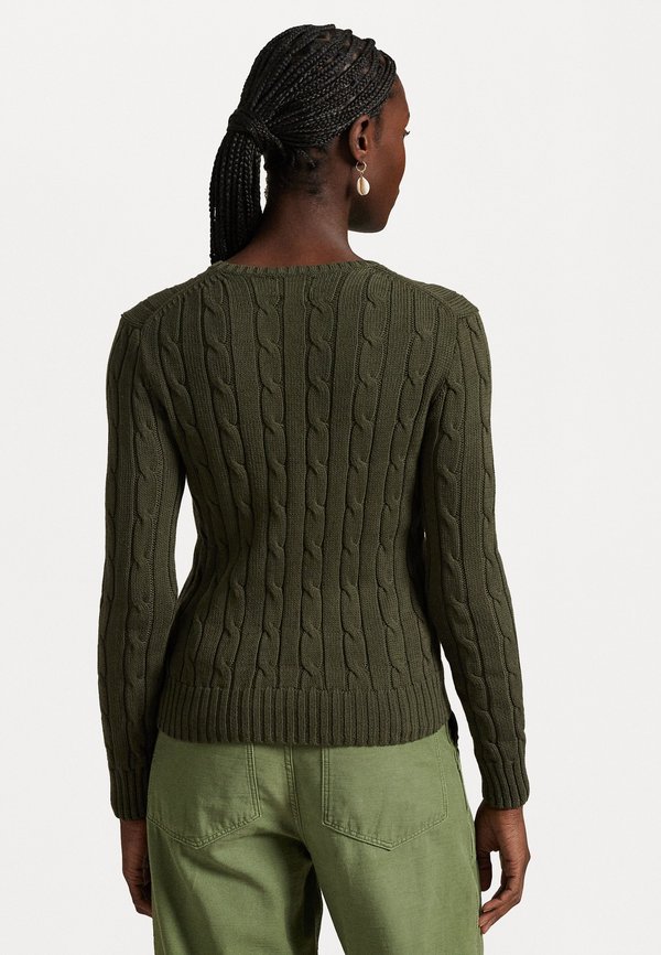 CABLE KNIT COTTON CREWNECK SWEATER - Jumper - canopy olive4