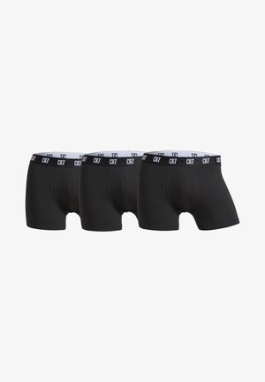 Sorte bomulds boxer shorts, pakke med tre, med elastisk talje med CR7-logo i hvid, klassisk snit, glat tekstur.