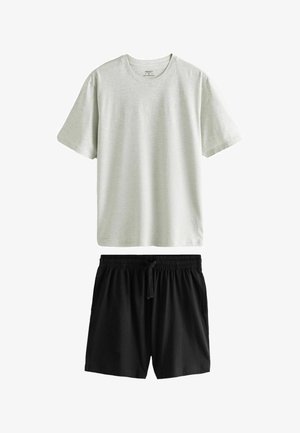 Next, REGULAR FIT - STRIPE SHORT SLEEVE PYJAMAS SET . - Nattøj sæt - neutral black