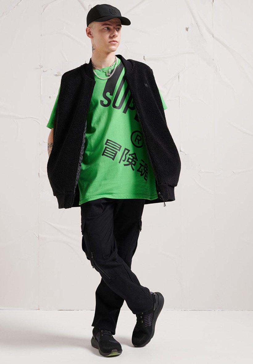 Superdry T-shirt con stampa - acid apple/verde