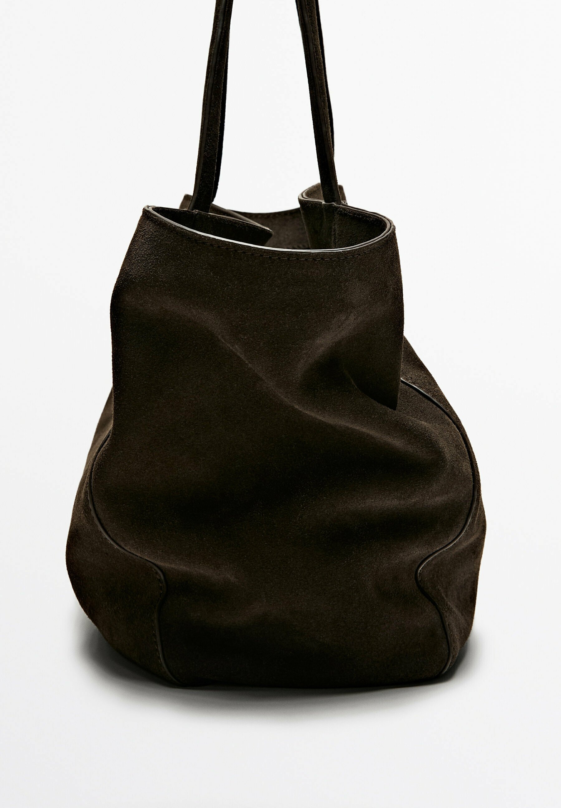 Massimo Dutti HALF ICON SPLIT - Handbag - dark brown