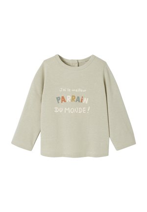 MIT DRUCKKNÖPFEN UND MESSAGE - Long sleeved top - graugrün