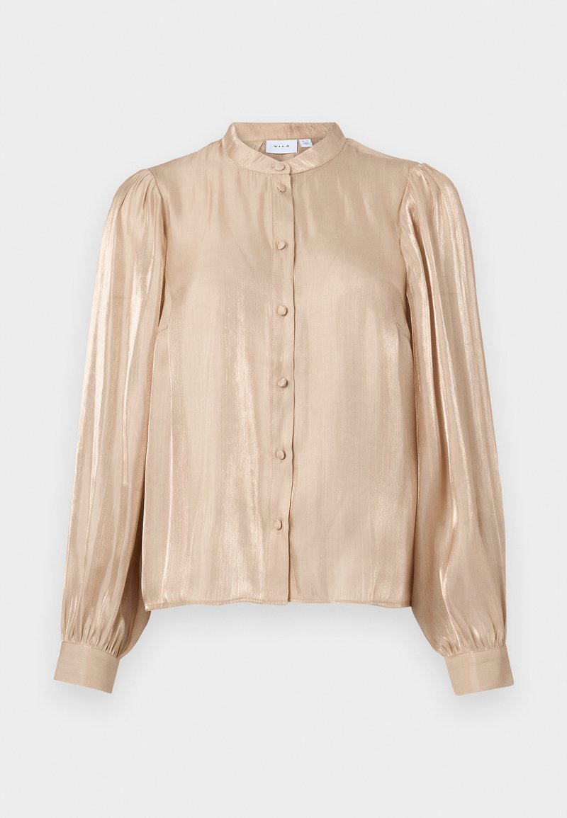 Vila Overhemdblouse zandkleur Vila Overhemdblouse zandkleur