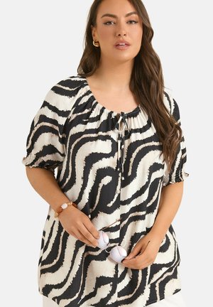 Evans, PLUS SIZE SHORT SLEEVE TOPS. - Bluse - off white