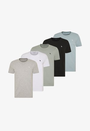 NEUTRAL CREW MULTIPACK 5 PACK - T-shirt print - black/grey/white/blue/green