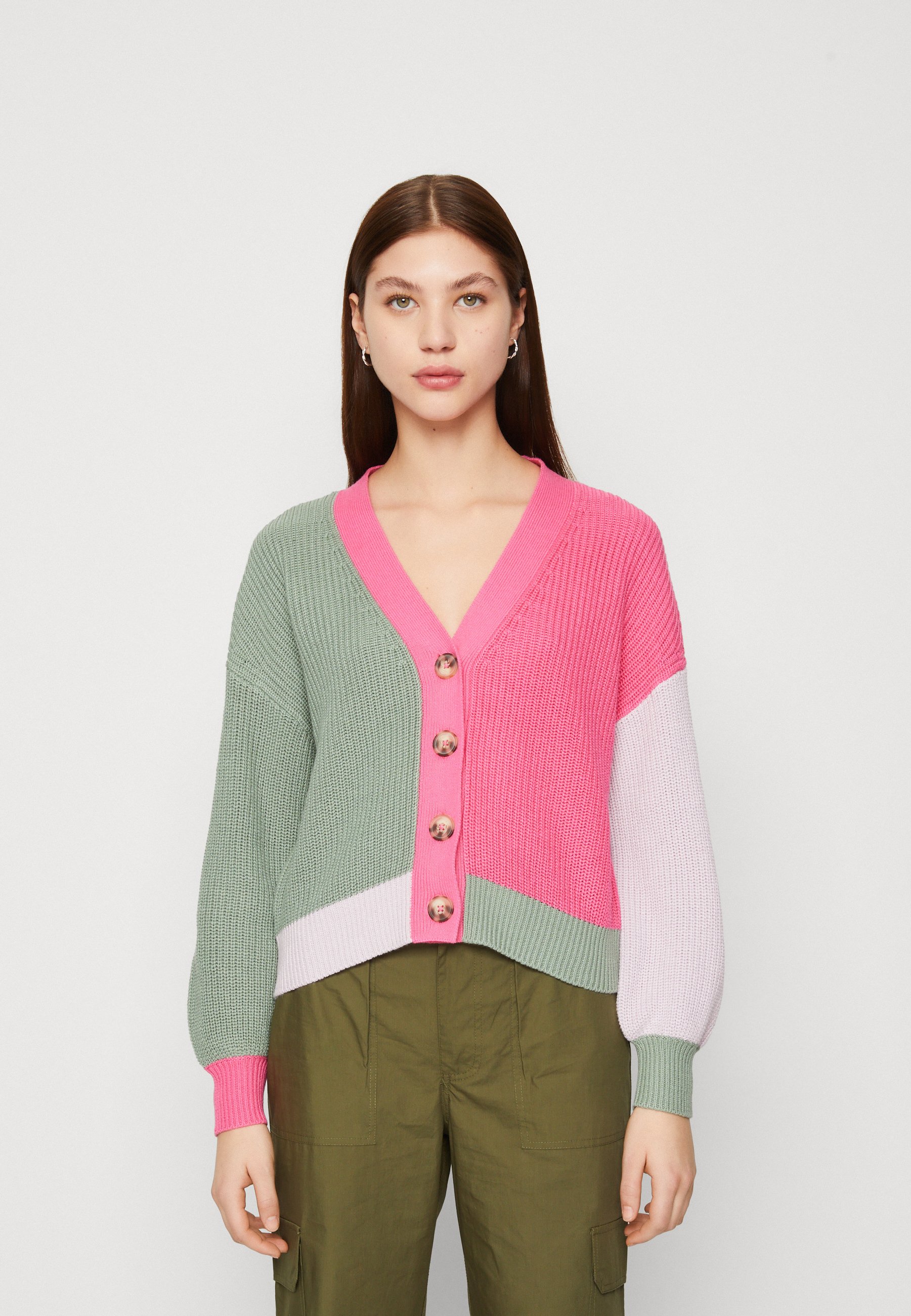 ONLY ONLBLOSSOM V NECK CARDIGAN - Cardigan - carmine rose/lavender fog/chinois  green/green - Zalando.co.uk