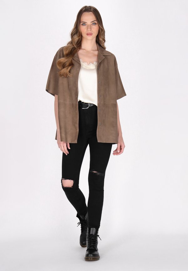 Lederjacke - dark stone