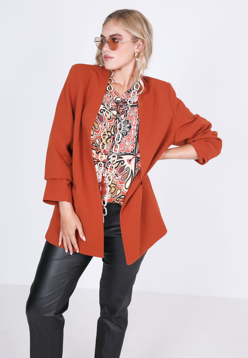Jean Marc Philippe SANS COL - Halflange jas - cognac