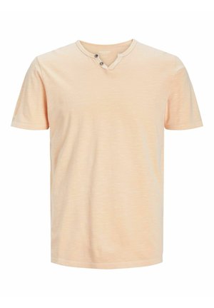 Jack & Jones, JJESPLIT NECK TEE SS NOOS - Camiseta básica - apricot ice