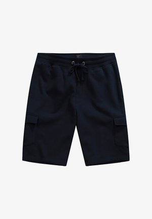 Námorníckomodré šortky po kolená s pásom na stiahnutie, vyrobené z mäkkého materiálu. Obsahujú dve postranné vrecká a pohodlné nosenie.
